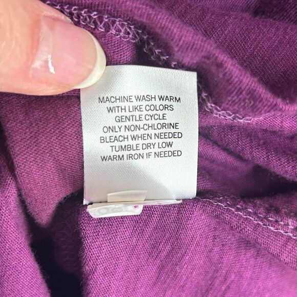 Purple Boho Knit Top Plus Size 3X Eyelet Sleeve Embroidered by Sonoma - Picture 8 of 9